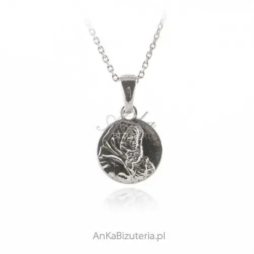 Ankabizuteria.pl Medalik srebrny z wizerunkiem madonny z dzieciątkiem