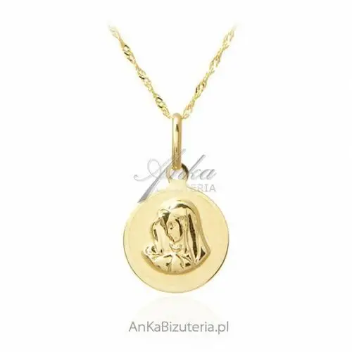 Ankabizuteria.pl Medalik złoty z łańcuszkiem pr. 585 - madonna