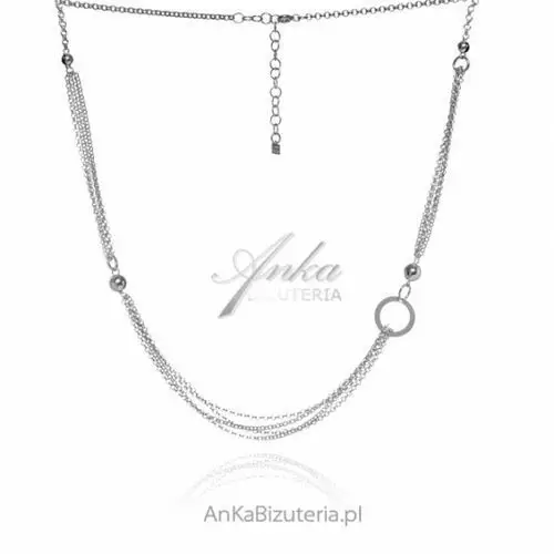 Ankabizuteria.pl Naszyjnik srebrny - piękna biżuteria włoska, kolor szary