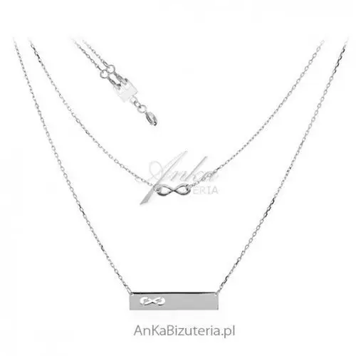 Ankabizuteria.pl Naszyjnik srebrny rodowany 2 w 1 biżuteria modułowa na 3 sposoby, kolor szary