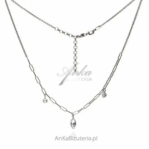 Ankabizuteria.pl Naszyjnik srebrny z cyrkoniami - modna biżuteria włoska