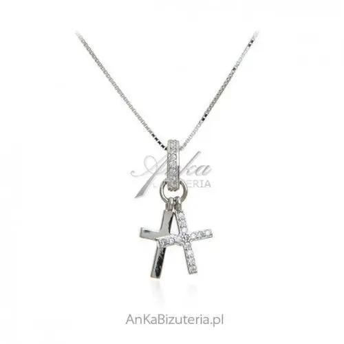 Ankabizuteria.pl Naszyjnik srebrny z krzyżykami - biżuteria włoska, kolor szary