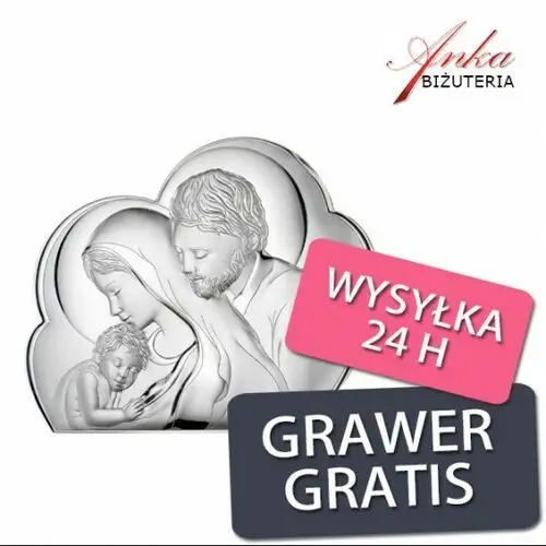 Ankabizuteria.pl Obrazek święta rodzina - srebrny obrazek w chmurce
