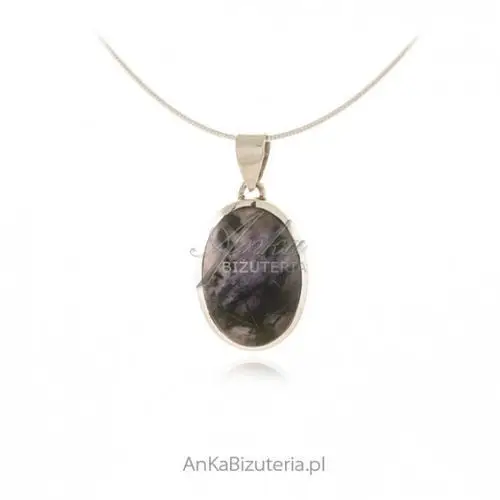 Ankabizuteria.pl Oryginalna biżuteria na prezent - zawieszka srebrna z kamieniem, kolor szary