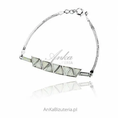 Ankabizuteria.pl Oryginalna bransoletka srebrna z białym opalem