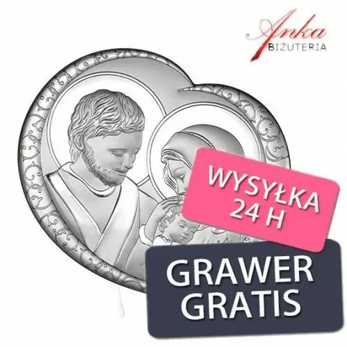 Ankabizuteria.pl Pamiątka srebrna obrazek srebrny święta rodzina