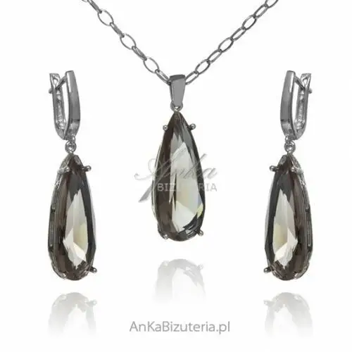 Ankabizuteria.pl Piękny komplet biżuteria srebrna z sultanitem, kolor szary 2