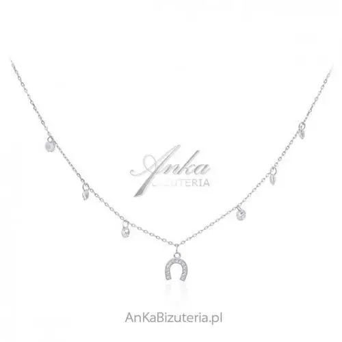 Ankabizuteria.pl Piękny srebrny naszyjnik z amuletem szczęścia - kotwicą i