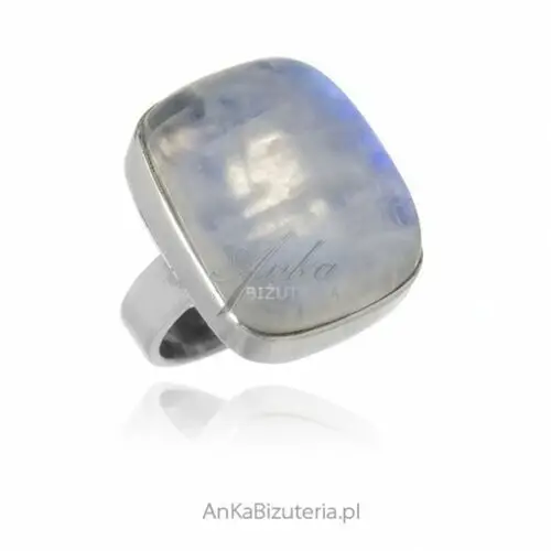 Ankabizuteria.pl Pierścionek srebrny z kamieniem księżycowym - piękny kamień ze