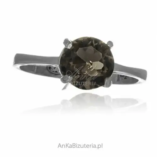 Ankabizuteria.pl Pierścionek srebrny z sultanitem z okrągłym oczkiem, kolor szary