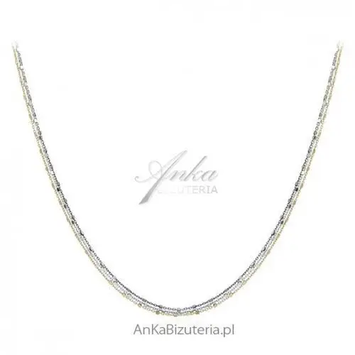 Ankabizuteria.pl Srebrna biżuteria włoska - piękny naszyjnik srebrny w 3 kolorach