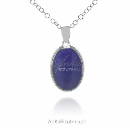 Ankabizuteria.pl Srebrna zawieszka z naturalnym lapis lazuli, kolor beżowy