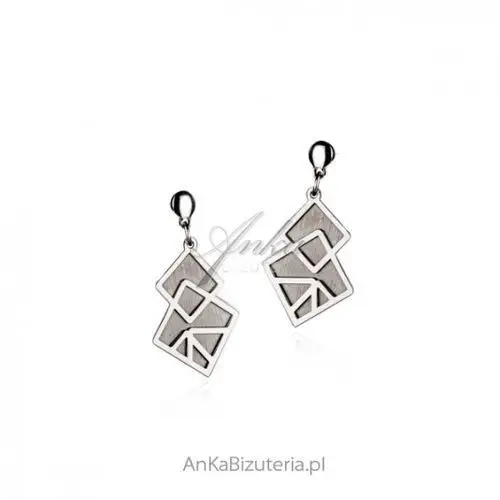 Ankabizuteria.pl Srebrne kolczyki geometric - oryginalna biżuteria srebrna, kolor szary