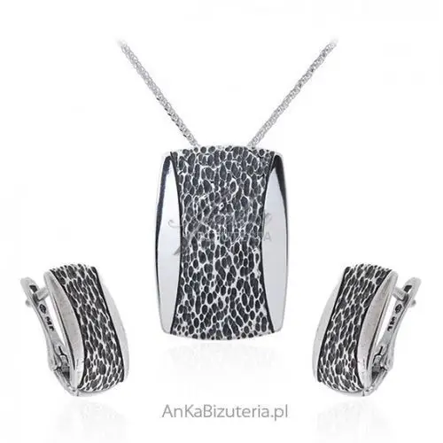 Ankabizuteria.pl Srebrny komplet biżuteria srebrna oksydowana