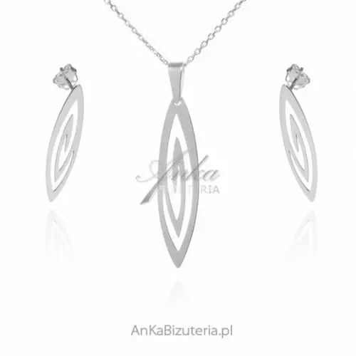 Ankabizuteria.pl Srebrny komplet biżuterii - elegancja i klasyka, kolor szary