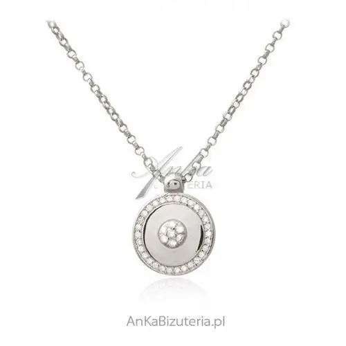 Ankabizuteria.pl Srebrny naszyjnik z mikrocyrkoniamii - piękna biżuteria włoska