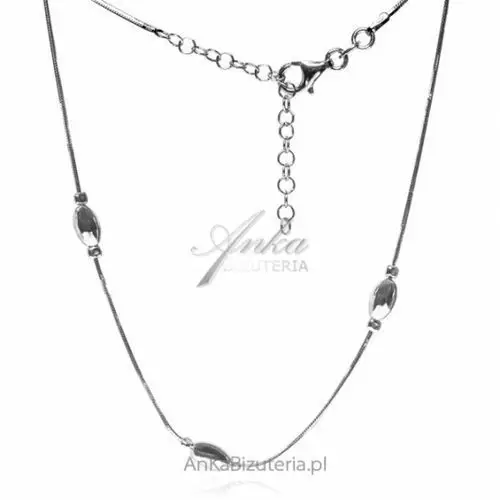 Ankabizuteria.pl Srebrny naszyjnik z owalnymi przywieszkami - włoska moda