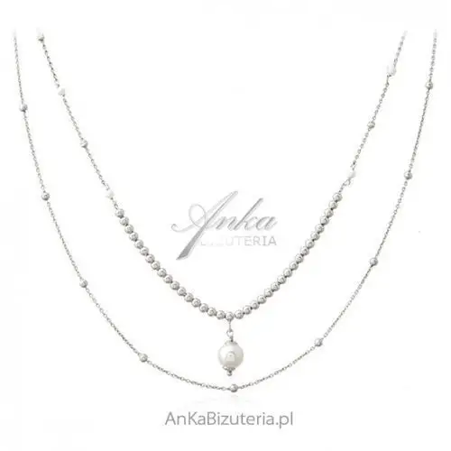 Ankabizuteria.pl Srebrny naszyjnik z perełkami - elegancka biżuteria włoska