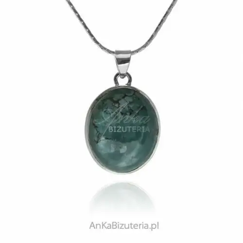 Ankabizuteria.pl Zawieszka srebrna z kamieniem naturalnym turkus z nepalu unikat, kolor beżowy