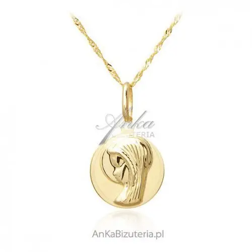 Ankabizuteria.pl Złoty medalik matka boska z łańcuszkiem pr. 585