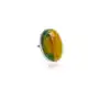 Agat Żółty Zielony Piękny Pierścionek Srebro R10-26, kolor zielony Sklep