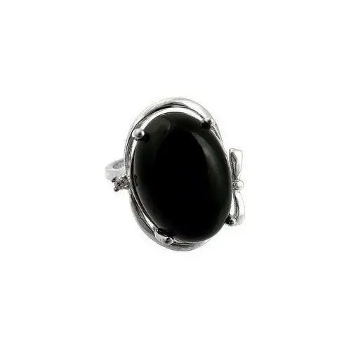 Czarny onyks przepiękny pierścionek srebro Arande