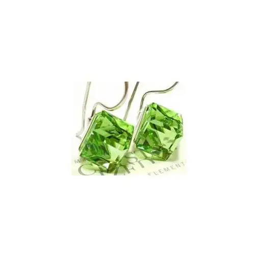 Komplet zielony swarovski crystals unikat srebro Arande