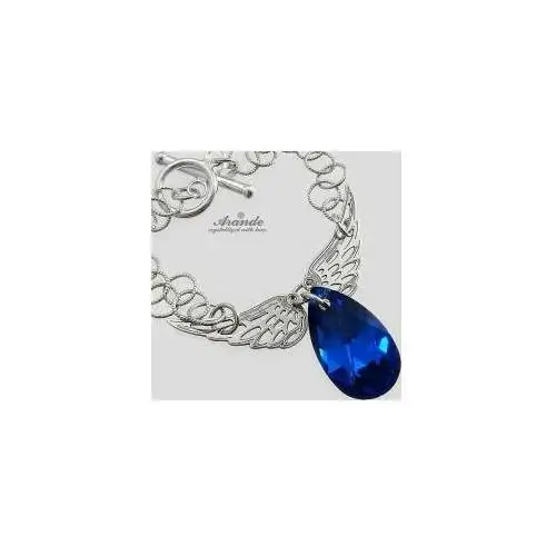Kryształy bransoletka blue comet wing srebro Arande