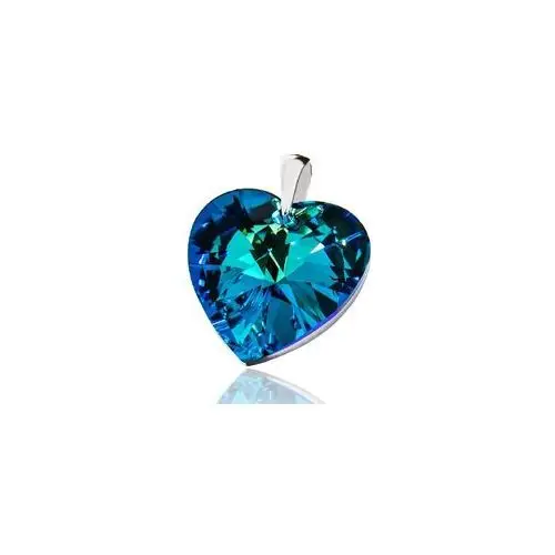 Kryształy Duży Wisiorek Blue Heart Srebro 925, 700398