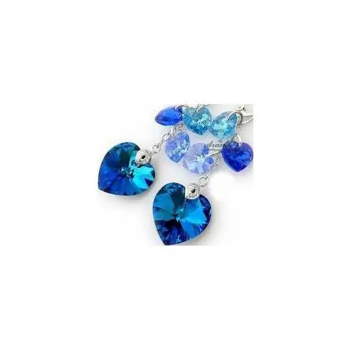 Kryształy Kolczyki Sapphire Blue Srebro Certyfikat