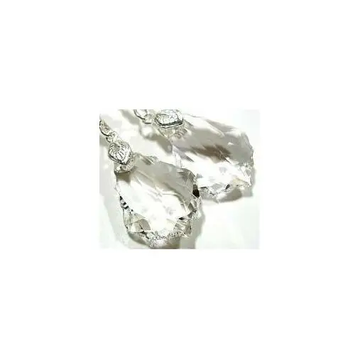 Kryształy KOLCZYKI SREBRO - 22 mm - Barok Crystal, kolor szary