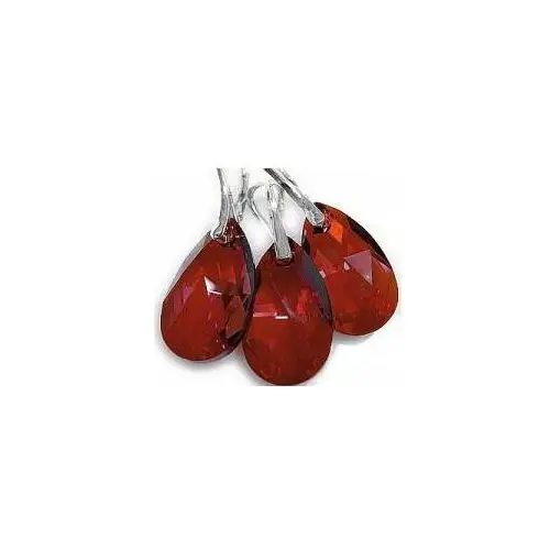 Kryształy kolczyki wisiorek łańcuszek RED MAGMA,82