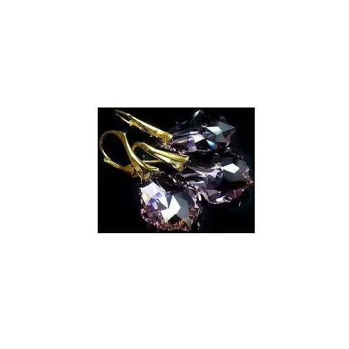 Kryształy Komplet Złote Srebro Fiolet 22mm