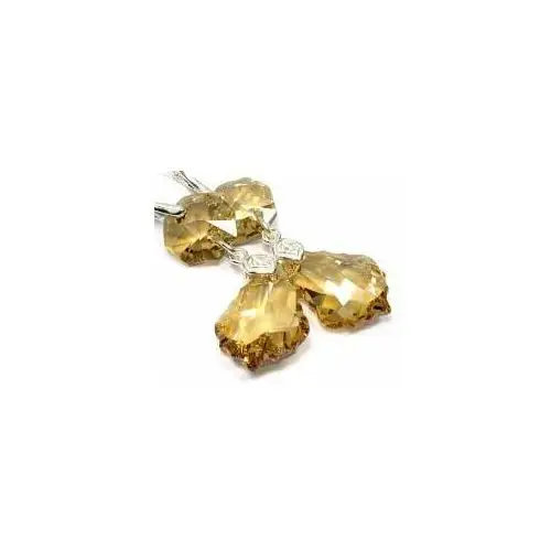 Kryształy komplet+łańcuszek Golden CERTYFIKAT, kolor beżowy