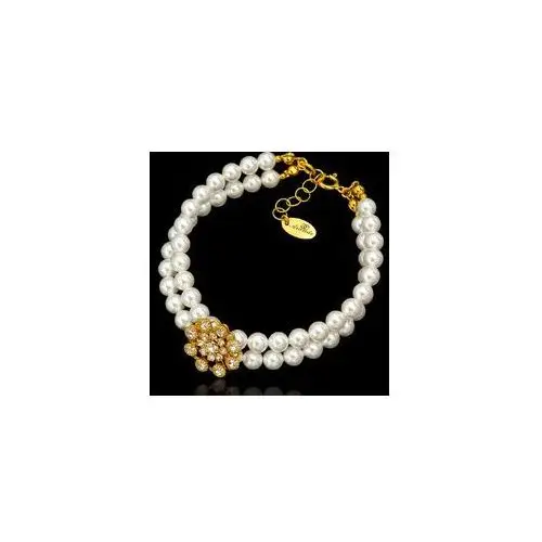 Arande Kryształy perły piękna bransoletka crystal flow gold złote srebro