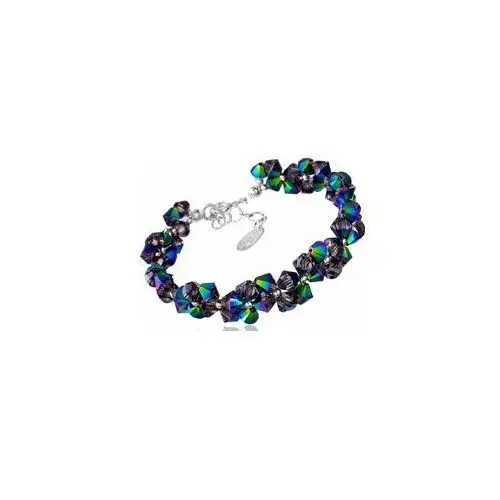 Kryształy Piękna Bransoletka Scarabeus Green Srebro, 700784