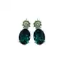 Kryształy Piękne Kolczyki Zielone Emerald Srebro, kolor zielony Sklep