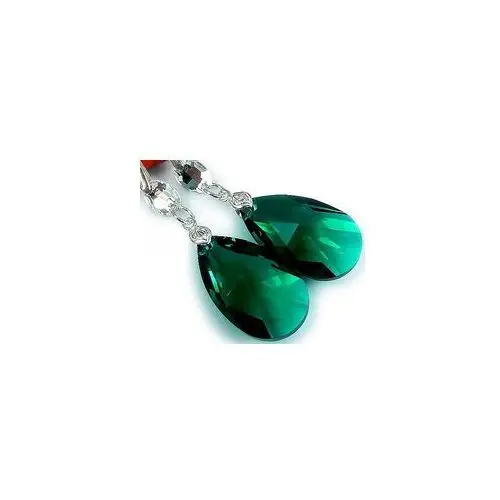 Kryształy Piękne Kolczyki+Wisiorek Emerald Gloss,68