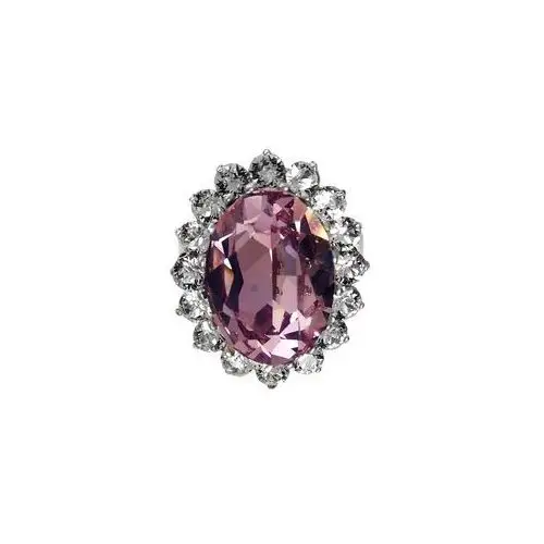 Kryształy Piękny Pierścionek Royal Amethyst Srebro,58