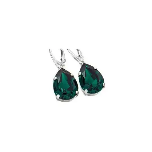 Kryształy Przepiękne Kolczyki Emerald Srebro, 700728