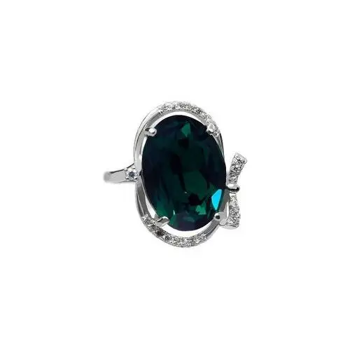 Arande Kryształy zielony pierścionek emerald srebro