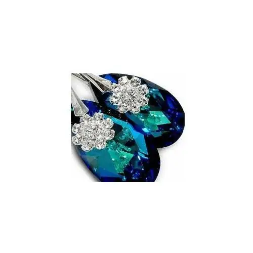 Arande Nowe! kryształy piękne kolczyki blue flower 28mm