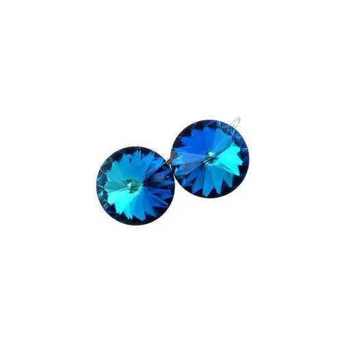 Nowe! Kryształy Piękny Komplet Bermuda Blue Srebro, kolor niebieski