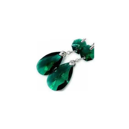 Nowe! swarovski piękne kolczyki emerald jolie Arande