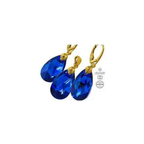 Arande Nowe swarovski piękny komplet blue comet gold złote srebro