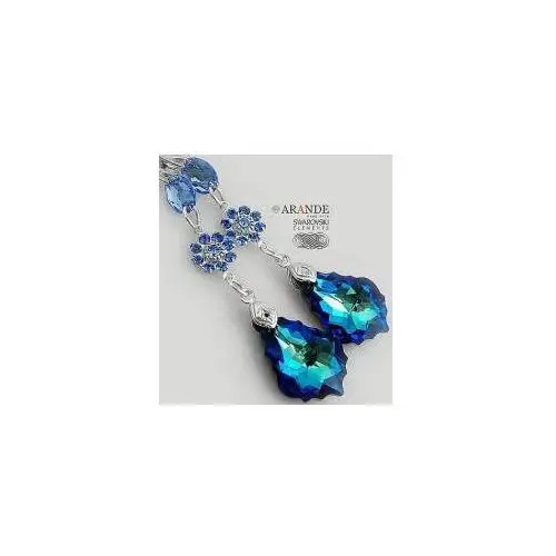 Nowe! swarovski unikatowe kolczyki blue aqua gloss Arande