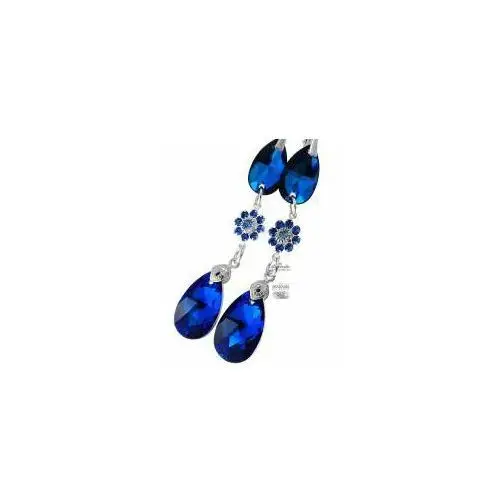 Nowe swarovski unikatowe kolczyki blue comet bella Arande