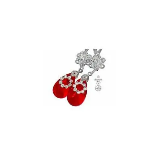 Nowe swarovski unikatowe kolczyki siam orchidea srebro Arande