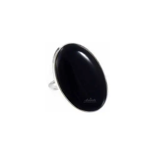 Arande Onyks czarny duży pierścionek srebro r19-20-21