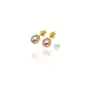 Piękne Perły Kryształowe Kolczyki Różowe Peach Gold Złote Srebro Certyfikat Sklep